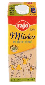 Rajo Mlieko plnotučné 3,5% 1l trvanl.