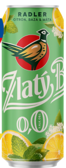 Zlatý Bažant Radler Citrón-baza-mäta 0,0% 0,5l plech