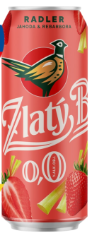Zlatý Bažant Radler jahoda 0,0% 0,5l plech