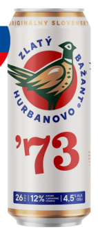 Zlatý Bažant´73 Pivo svetlý ležiak 12% plech 500 ml