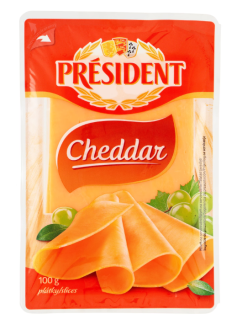 Président Cheddar plátky 100g