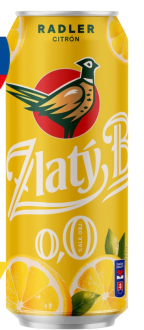 Zlatý Bažant Radler Citrón 0,0% 0,5l plech